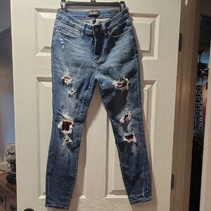 Judy Blue Skinny Distressed Blue Jeans